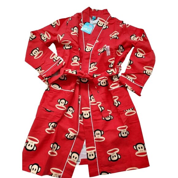 Vintage Paul Frank Womens Robe, Julius, Red, XS